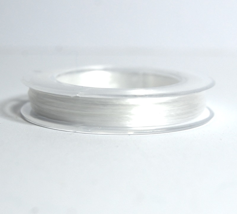Pack of 1 Roll - 0.8mm x 10m White Elastic Strong & Stretchy Beading Wire