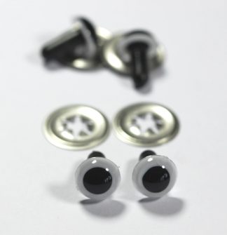 7.5mm White Crystal Eyes with Metal Backs
