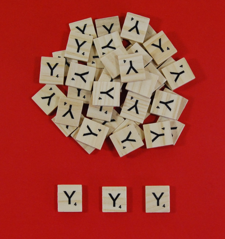 Pack of 100 - Letter 'Y' Scrabble Wooden Tile