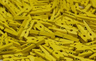 Pack of 100 - 35mm Yellow Mini Wooden Craft Pegs