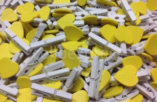 30mm Yellow Loveheart White Pegs