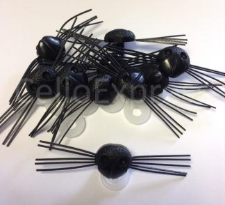 Pack of 10 Noses & Washers - 22mm Black Whisker Noses