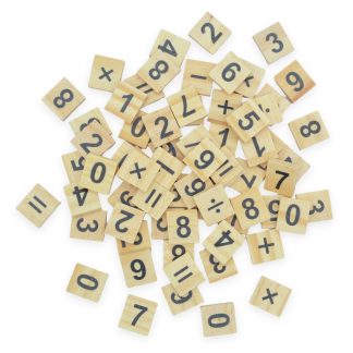 Pack of 1 - Mixed Number Scrabble Tiles - 100 Tiles