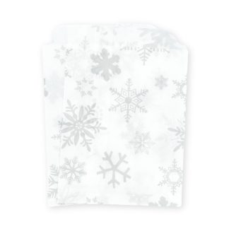 5" x 7" Snowflake Silver Paper Sweet Party Bags