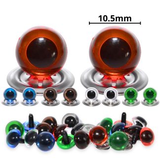 10.5mm Transparent Mixed Crystal Eyes with Metal Backs