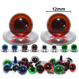 12mm Transparent Mixed Crystal Eyes with Metal Backs