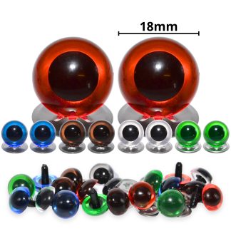 18mm Transparent Mixed Crystal Eyes with Metal Backs