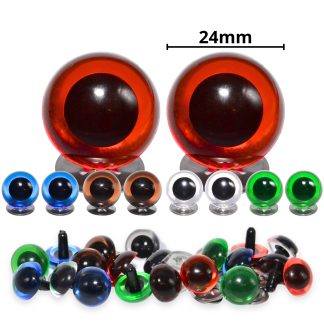 24mm Transparent Mixed Crystal Eyes with Metal Backs