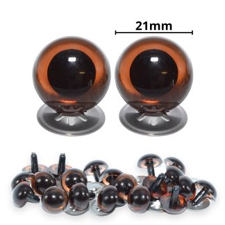 21mm Transparent Brown Crystal Eyes with Metal Backs
