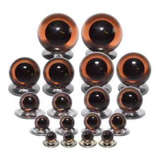 Transparent Brown Eyes Metal Backs