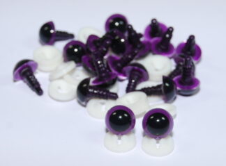 Pack of 10 Pairs - 12mm Purple Dome Eyes with Plastic Backs