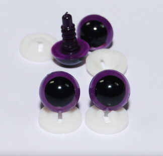 Pack of 2 Pairs - 10mm Purple Dome Eyes with Plastic Backs