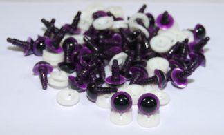 Pack of 25 Pairs - 12mm Purple Dome Eyes with Plastic Backs