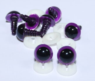 Pack of 4 Pairs - 12mm Purple Dome Eyes with Plastic Backs