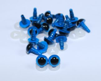 Pack of 10 Pairs - 12mm Blue Eyes with Plastic Backs