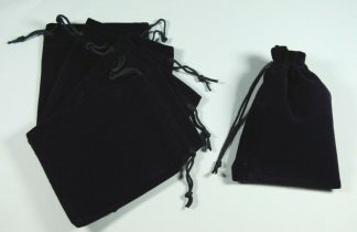 7cm x 9cm Black Straight Velvet Pouches - Jewellery Gift Bags