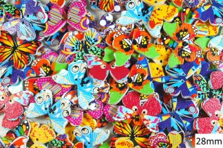 Wooden Printed Buttons (Butterflies Type 1, 28mm)