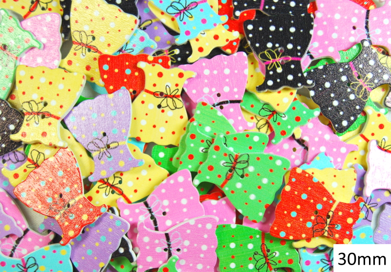 Wooden Printed Buttons (Dresses Type 1, 18mm)