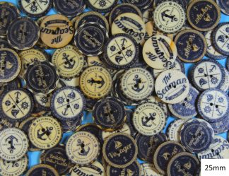 Fancy Wooden Buttons - 25mm Fancy Buttons 19