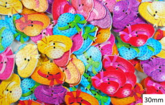 Wooden Printed Buttons (Hats Type 1, 30mm)