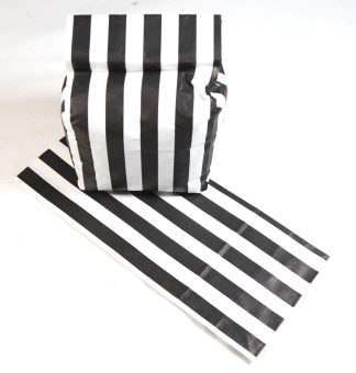 Pick N Mix Black Stripes Paper Sweet Party Bags - 11cm x 24cm