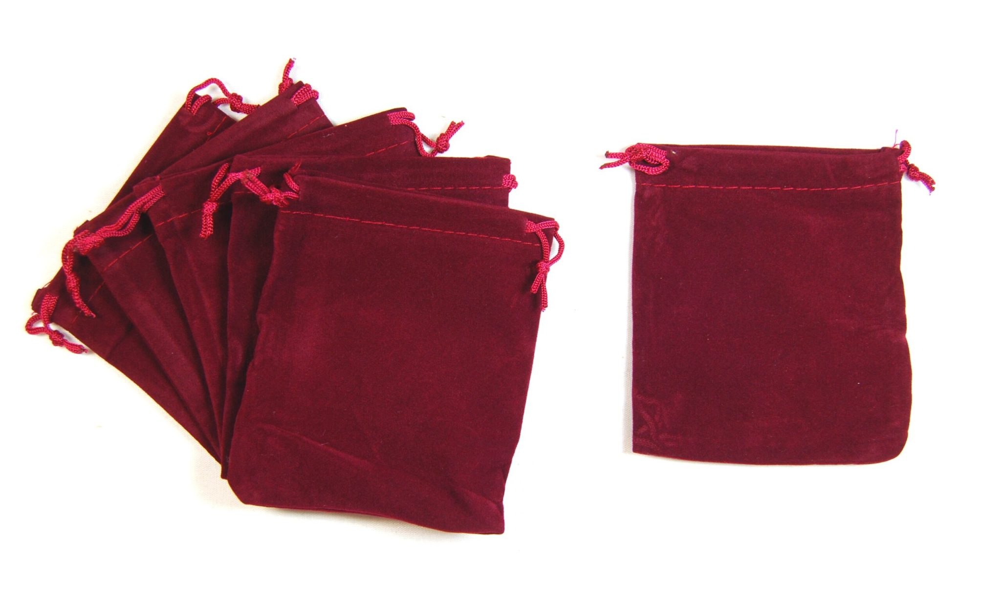 Dark Red Round Velvet Bags CelloExpress