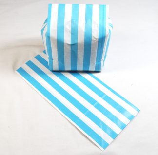 Pick N Mix Light Blue Stripes Paper Sweet Party Bags - 11cm x 24cm