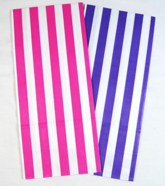 Pick N Mix Pink & Purple Stripes Paper Sweet Party Bags -11cm x 24cm