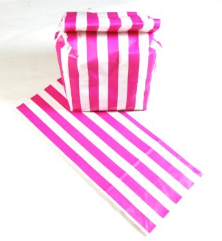 Pick N Mix Pink Stripes Paper Sweet Party Bags - 11cm x 24cm