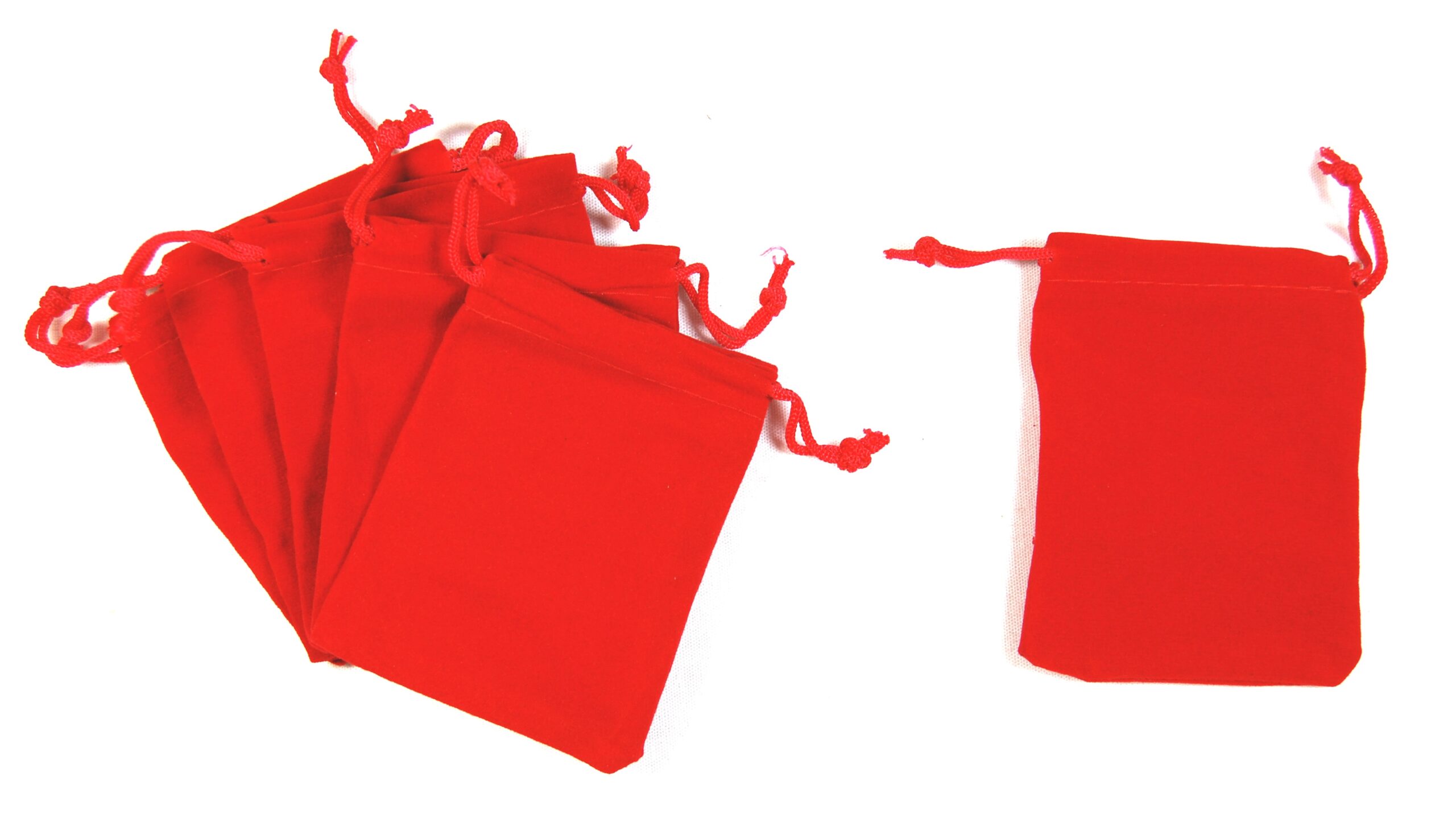 5cm x 7cm Red Straight Velvet Pouches - Jewellery Gift Bags