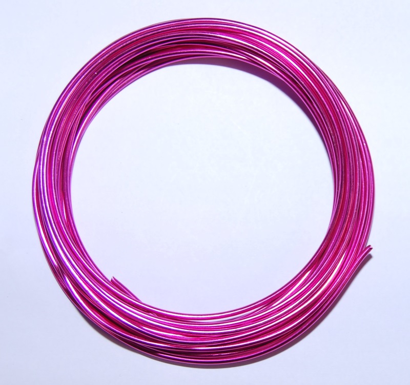 Pack of 1 - Cerise 2mm x 5m Aluminium Wire