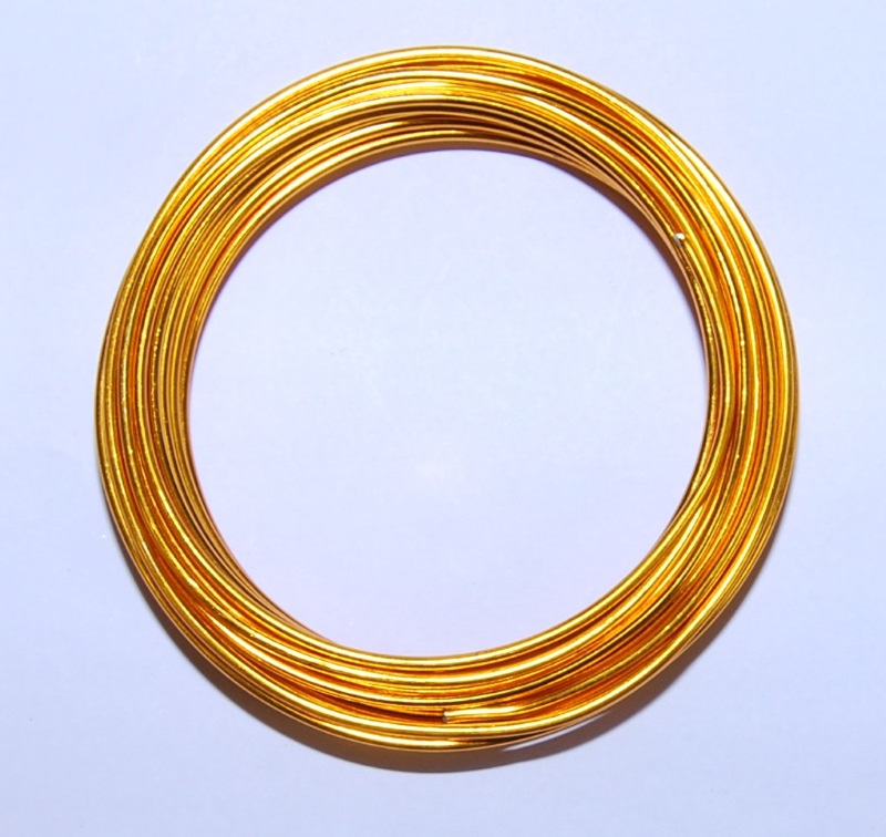 Pack of 1 - Golden Rod 2mm x 5m Aluminium Wire