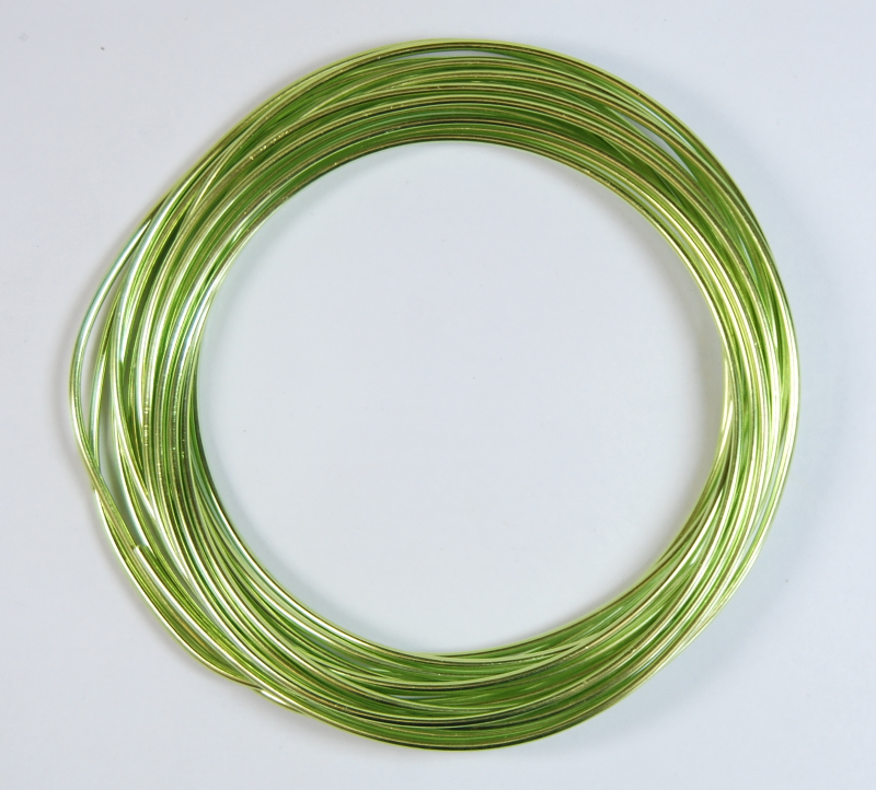 Pack of 1 - Yellow Green 2mm x 5m Aluminium Wire