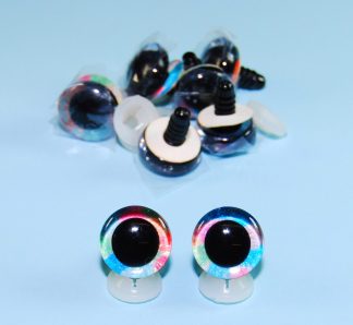 25mm Rainbow 3D Glitter Sparkle Eyes with Plastic Backs