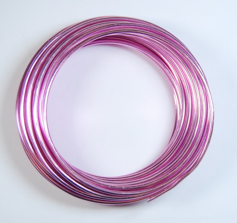 Pack of 1 - Pearl Pink 3mm x 10m Aluminium Wire