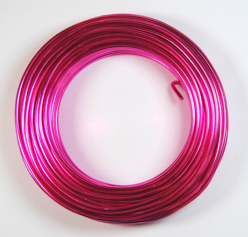 Pack of 1 - Hot Pink 3mm x 25m Aluminium Wire