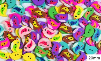 Childrens Character Printed Wooden Buttons  (Birds Type 1 - 20mm)