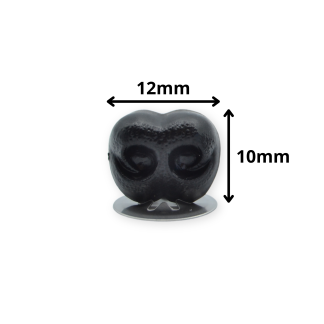 12mm Black Animal / Dog Noses with Metal Backs