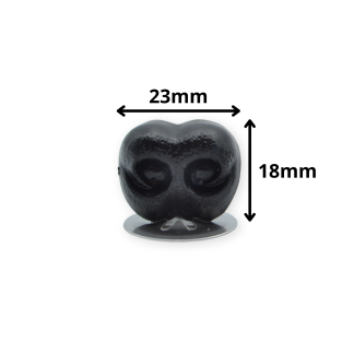 23mm Black Animal / Dog Noses with Metal Backs