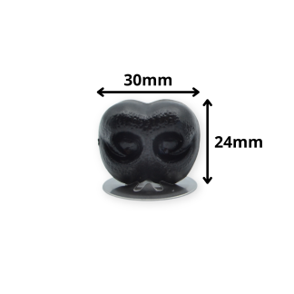 30mm Black Animal / Dog Noses with Metal Backs