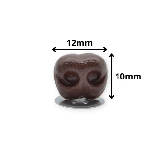 12mm Brown Animal / Dog Noses with Metal Backs