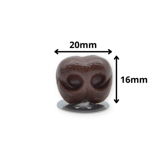 20mm Brown Animal / Dog Noses with Metal Backs