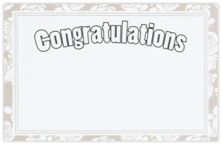 Congratulations (White) - 60mm x 90mm Florist Cards