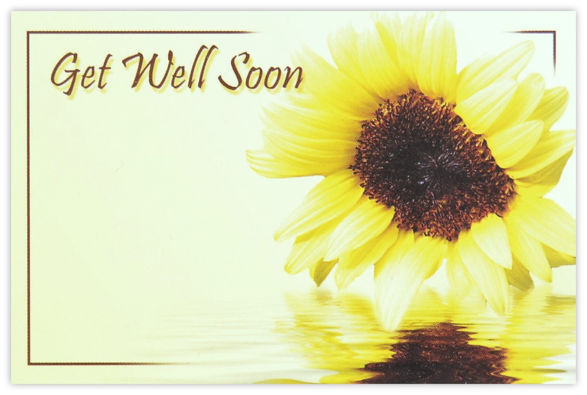 Get Well Soon (Sunflower) 60mm x 90mm Florist Cards CelloExpress
