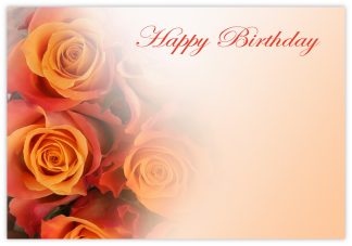 Happy Birthday (Orange Rose) - 60mm x 90mm Florist Cards