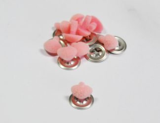 Pack of 10 - 18mm Pink FLOCK Cat Triangle Noses with Metal Backs - Velvet