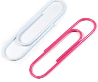 Pink and White Giant Paperclips celloexpress