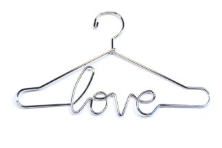 Silver Love Metal Hanger celloexpress