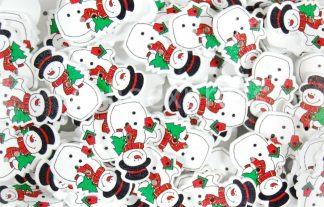 Christmas Wooden Buttons - Snowman Type 2