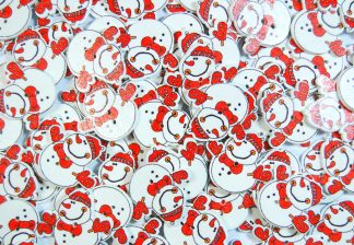 Christmas Wooden Buttons - Snowman Type 4